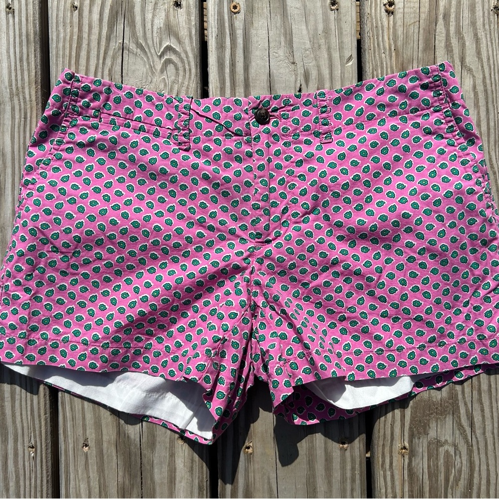 Ralph Lauren Polo Women's Shorts Size 2 Sport Cotton Flowers Pink Green Lined